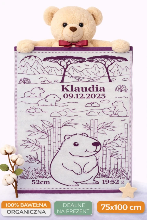 Personalizowany koc z misiem i detalami.png