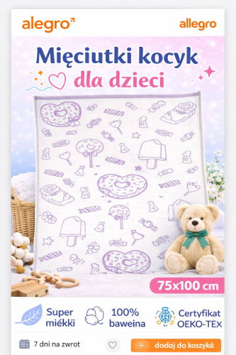 Mięciutki kocyk z uroczymi słodkościami.png